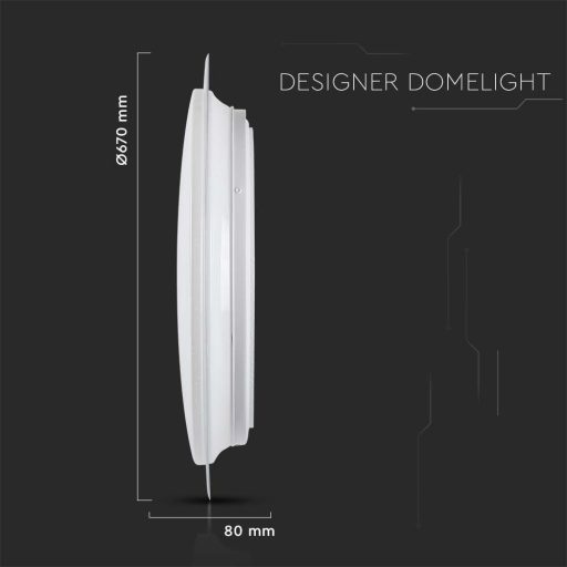 V-TAC Led mennyezeti lámpa csillagos búrával távirányítóval Φ670 36W/72W/36W - 2114951