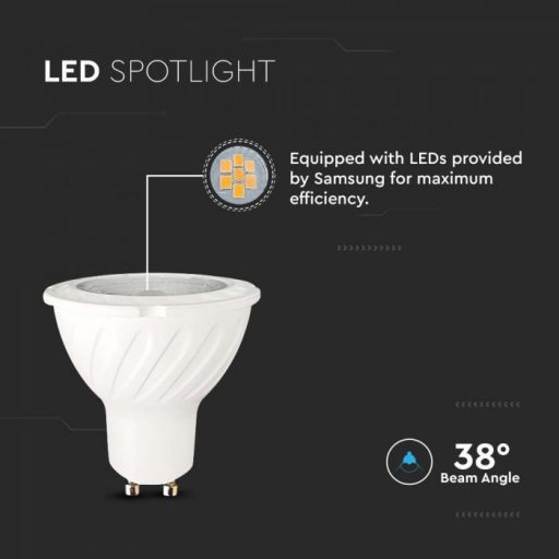 V-TAC LED spotlámpa  GU10 MR16 6W 38° 6500K spot (Samsung Chip) - 21167