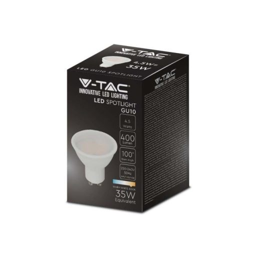 V-TAC LED spotlámpa  GU10 MR16 4.5W 6400K 110° spot - 211687