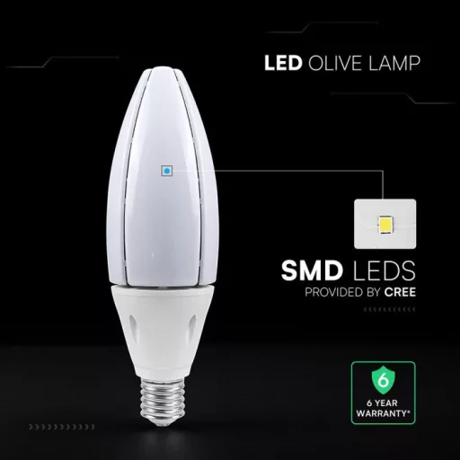 V-TAC LED izzó  E40 60W 300° 6500K Olive (Cree Chip) - 211886