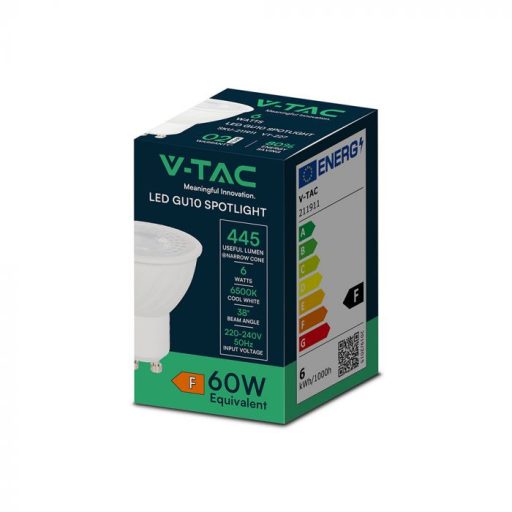 V-TAC LED spotlámpa  GU10 MR16 6W 38° 6500K spot - 211911