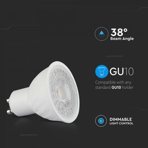 V-TAC LED spotlámpa dimmelhető GU10 MR16 6W 38° 6500K - 211971