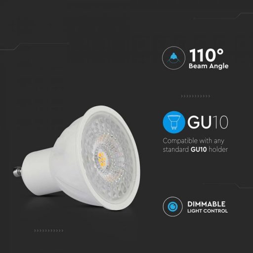 V-TAC LED spotlámpa dimmelhető GU10 MR16 6W 110° 3000K - 211981