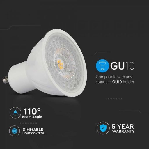 V-TAC LED spotlámpa  GU10 6W 110° 4000K DIMM spot (Samsung Chip) - 21199