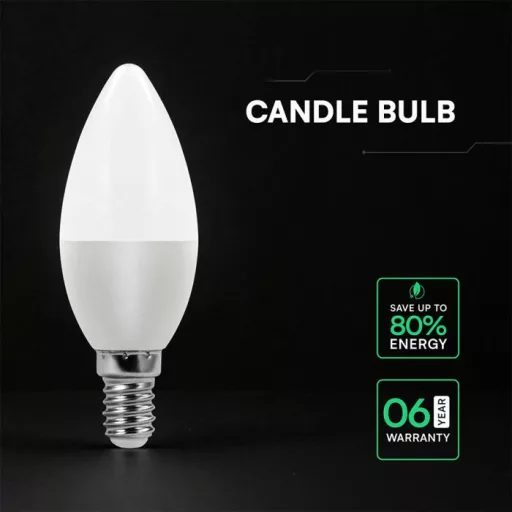 V-TAC LED izzó dimmelhető  E14 C37 5.5W 180° 4000K gyertya (CREE Chip) - 2120186-6