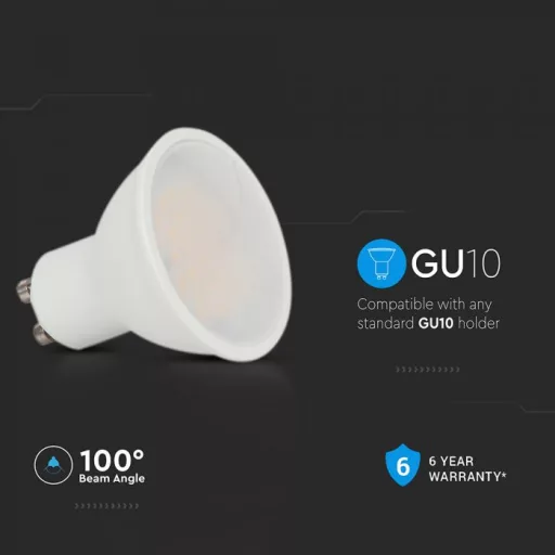 V-TAC LED spotlámpa  GU10 MR16 4.5W 4000K 100° spot (Cree Chip) - 21202-6