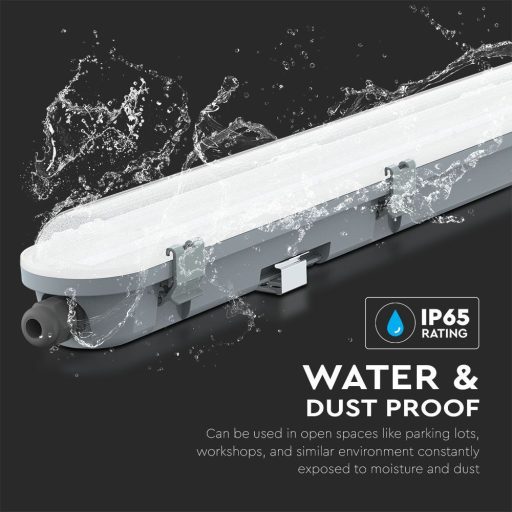 V-TAC 18W Vízálló LED armatúra átlátszó burával 60 cm 120° 120lm/W 4000K (Samsung Chip) IP65 - 2120211