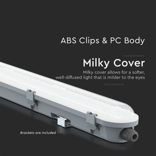 V-TAC 18W Vízálló LED armatúra átlátszó burával 60 cm 120° 120lm/W 4000K (Samsung Chip) IP65 - 2120211