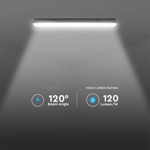 V-TAC 36W Vízálló LED armatúra tejfehér burával 120 cm 120° 120lm/W 6400K (Samsung Chip) IP65 - 2120222