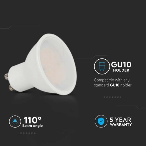 V-TAC LED spotlámpa  GU10 MR16 4.5W 4000K 110° spot (Samsung Chip) - 21202