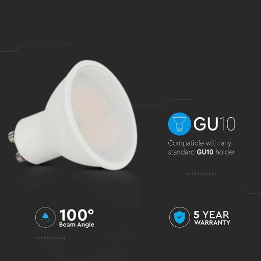 V-TAC LED spotlámpa  GU10 MR16 4.5W 6500K 110° spot (Samsung Chip) - 21203
