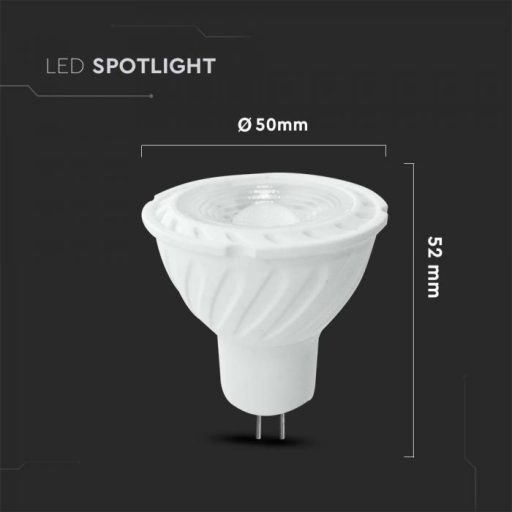V-TAC LED spotlámpa  GU5.3 MR16 6W 12V 110° 4000K spot - 212051
