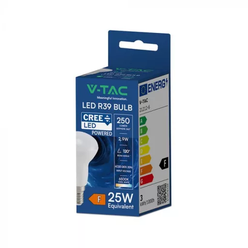 V-TAC LED izzó  E14 R39 2.9W 120° 6500K spot (CREE Chip) - 21212-6