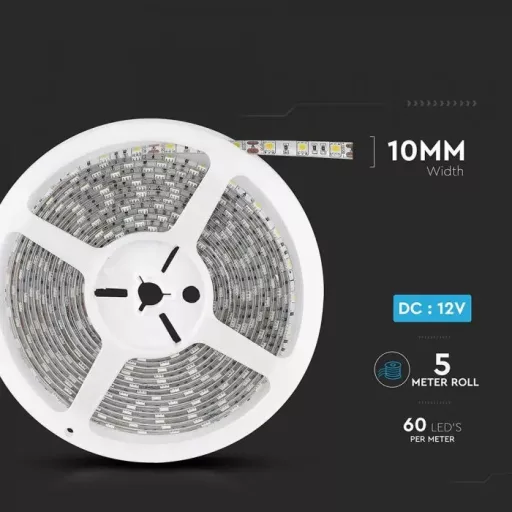 V-TAC LED szalag SMD5050 60LED/M 11W/M 12V IP65 4000K - 212150