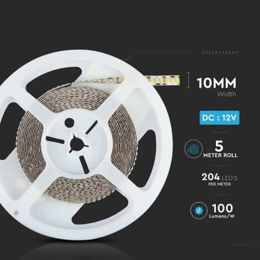 V-TAC LED szalag SMD2835 204LED/M 17W/M 12V IP20 3000K - 212461