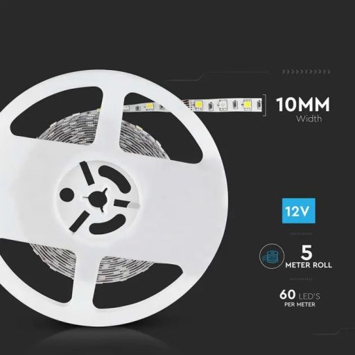 V-TAC LED szalag SMD5050 60LED/M 8W/M 12V IP20 RGB + 4000K - 212552