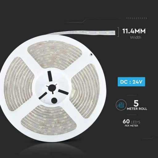 V-TAC LED szalag SMD5050 60LED/M 10W/M 24V IP65 3000K - 212562