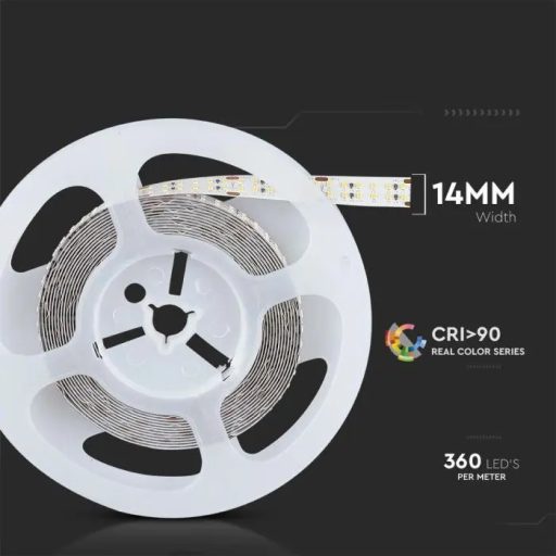 V-TAC LED szalag SMD2216 360LED/M 30W/M 24V CRI>90 IP20 4000K - 212581