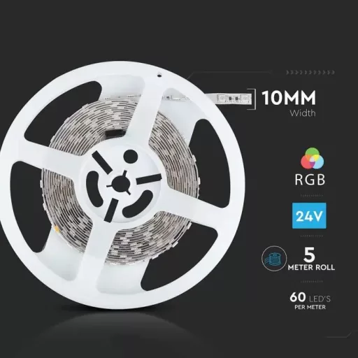 V-TAC LED szalag SMD5050 60LED/M 7W/M 24V IP20 RGB - 212592