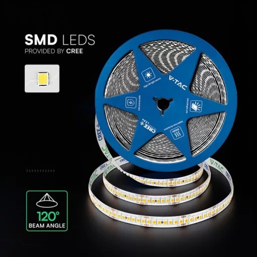 V-TAC LED szalag 10mm széles SMD2835 238LED/M 18W/M 24V IP20 3000K (CREE Chip) - 2125996