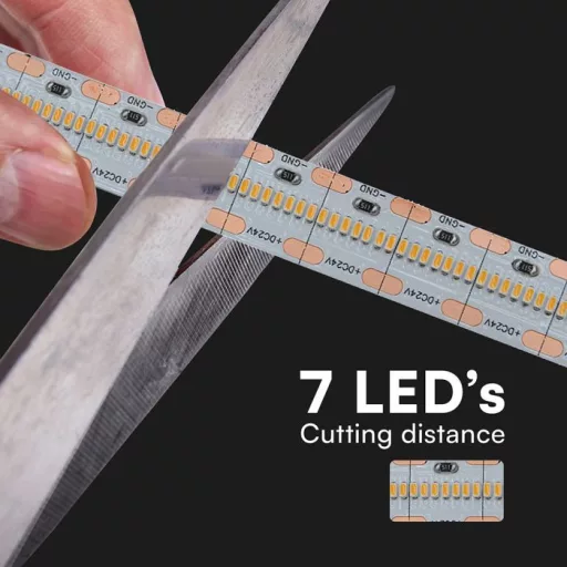 V-TAC LED szalag 12mm széles SMD2110 700LED/M 22W/M 24V CRI>90 IP20 4000K - 212603