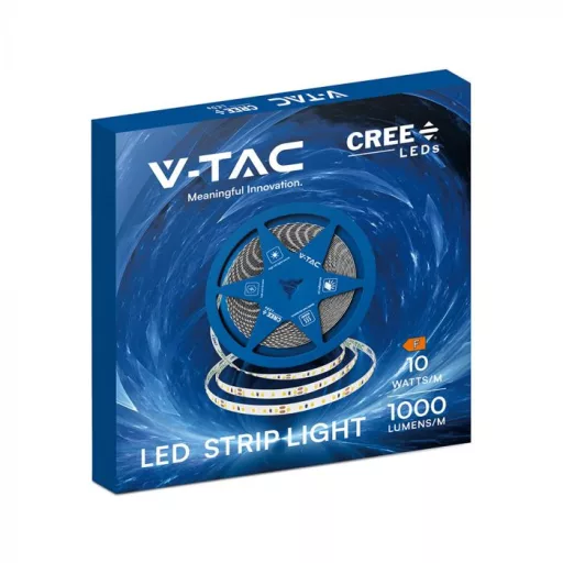 V-TAC LED szalag 8mm széles SMD2835 120LED/M 10W/M 24V IP20 4000K (CREE Chip) - 2126236