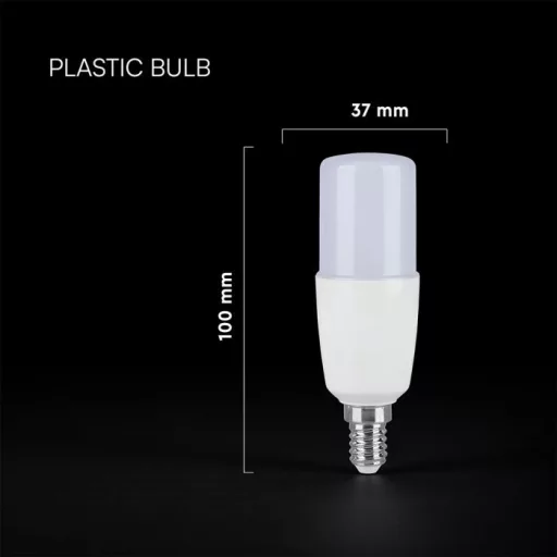 V-TAC LED izzó  E14 T37 7.5W 230° 4000K STIK, henger (CREE Chip) - 212686