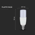 V-TAC LED izzó  E14 T37 7.5W 230° 4000K STIK, henger (Samsung Chip) - 21268