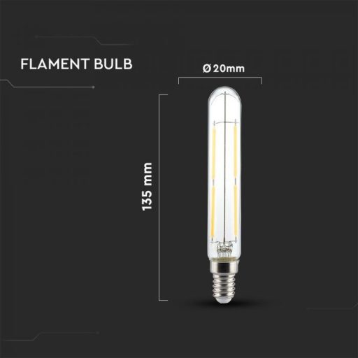 V-TAC Átlátszó LED izzó filament COG  E14 T20 4W 3000K - 212701