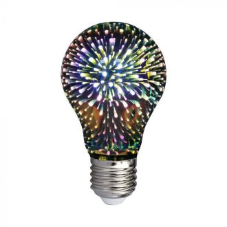   V-TAC 3D hatású LED izzó filament COG  E27 A60 3W 3000K - 212704