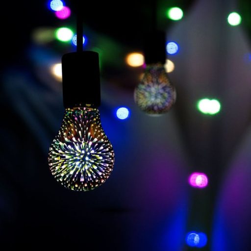 V-TAC 3D hatású LED izzó filament COG  E27 A60 3W 3000K - 212704
