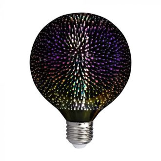   V-TAC  LED izzó filament 3D hatású LED izzó  E27 G125 4W 3000K nagygömb - 212706