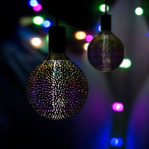 V-TAC  LED izzó filament 3D hatású LED izzó  E27 G125 4W 3000K nagygömb - 212706