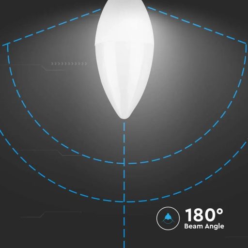 V-TAC LED izzó  csomag (6 db) E14 C37 4.5W 200° 6450K gyertya - 212738