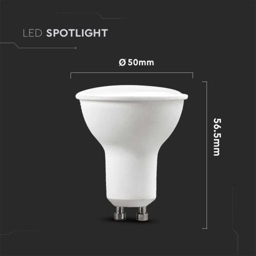V-TAC LED spotlámpa  csomag (6 db) GU10 MR16 4.5W 110° 3000K spot - 212739