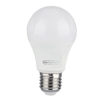   V-TAC Wifis smart LED izzó  E27 A60 11W 200° RGB + 3 az 1-ben (CCT) gömb - 212752