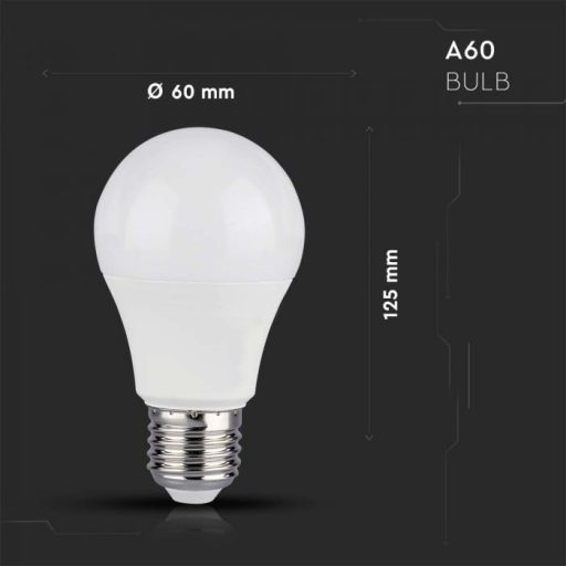 V-TAC Wifis smart LED izzó  E27 A60 11W 200° RGB + 3 az 1-ben (CCT) gömb - 212752