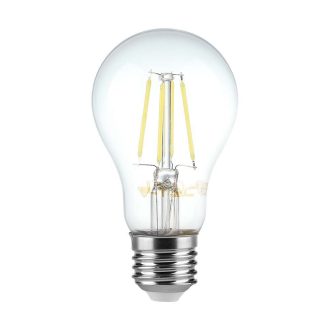   V-TAC Átlátszó LED izzó filament dimmelhető COG  E27 A67 8W 3000K gömb - 212815