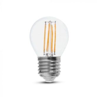   V-TAC Átlátszó LED izzó filament COG  E27 G45 6W 3000K kisgömb - 212842