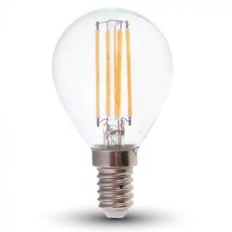   V-TAC Átlátszó LED izzó filament COG  E14 P45 6W 6500K kisgömb - 212847