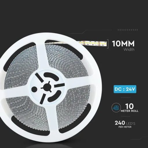 V-TAC LED szalag SMD2835 240LED/M SAMSUNG CHIP 15W/M 110LM/W 24V IP20 4000K - 21321