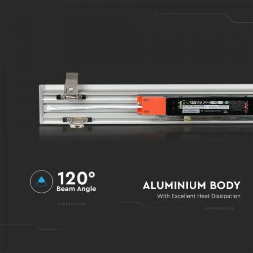 V-TAC Függeszthető lineáris LED lámpatest 40W 120cm Samsung chip 4000K ezüst - 21380