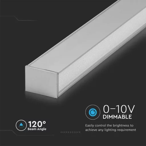 V-TAC Függeszthető lineáris LED dimmelhető lámpatest 40W 120cm Samsung chip 4000K szürke - 21384
