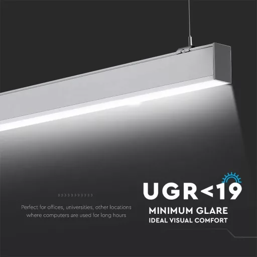 V-TAC Függeszthető lineáris LED dimmelhető lámpatest 40W 120cm Samsung chip 4000K szürke - 21384