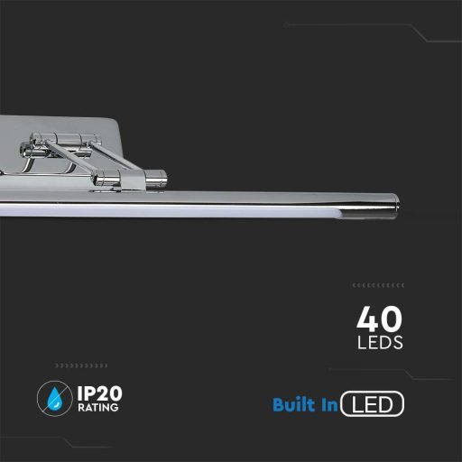 V-TAC LED tükör / fali kép világító lámpa 8W króm 4000K - 213894
