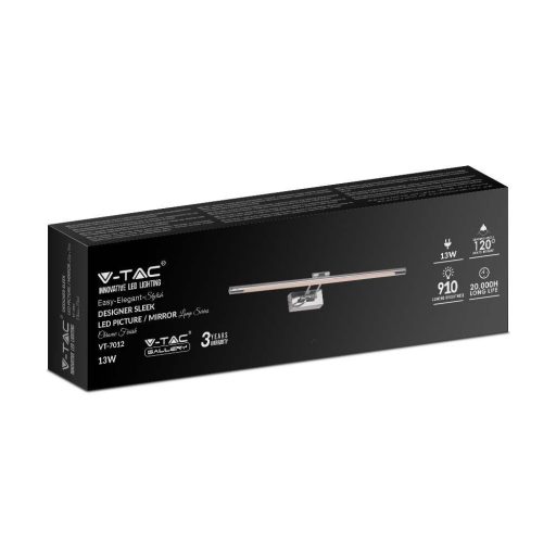 V-TAC LED tükör / fali kép világító lámpa 12W króm 4000K - 213895