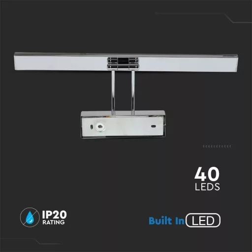 V-TAC LED tükör / fali kép világító lámpa 8W - króm -  4000K - 213900