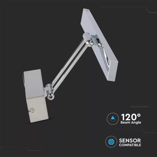 V-TAC LED tükör / fali kép világító lámpa 8W - króm -  4000K - 213900