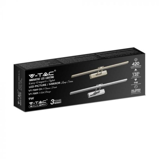 V-TAC LED tükör / fali kép világító lámpa 8W - arany -  4000K - 213901