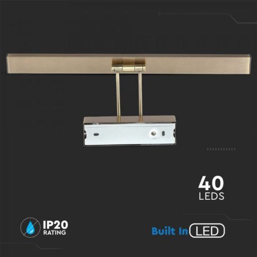 V-TAC LED tükör / fali kép világító lámpa 8W - arany -  4000K - 213901